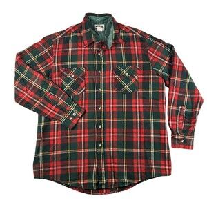 Vintage Midwest Traders Shirt Mens Medium Plaid Long Sleeve Lined Flannel 90s